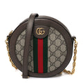 GG Supreme Monogram Web Mini Ophidia Round Shoulder Bag Brown wholesalehk.shop