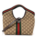 Monogram Web Small Giglio Tote Beige Dark Brown wholesalehk.shop