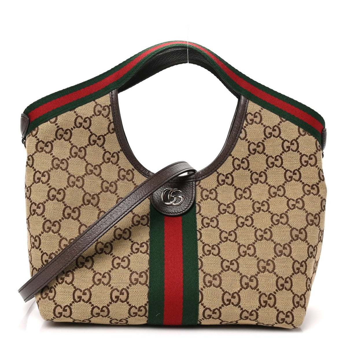 Monogram Web Small Giglio Tote Beige Dark Brown wholesalehk.shop