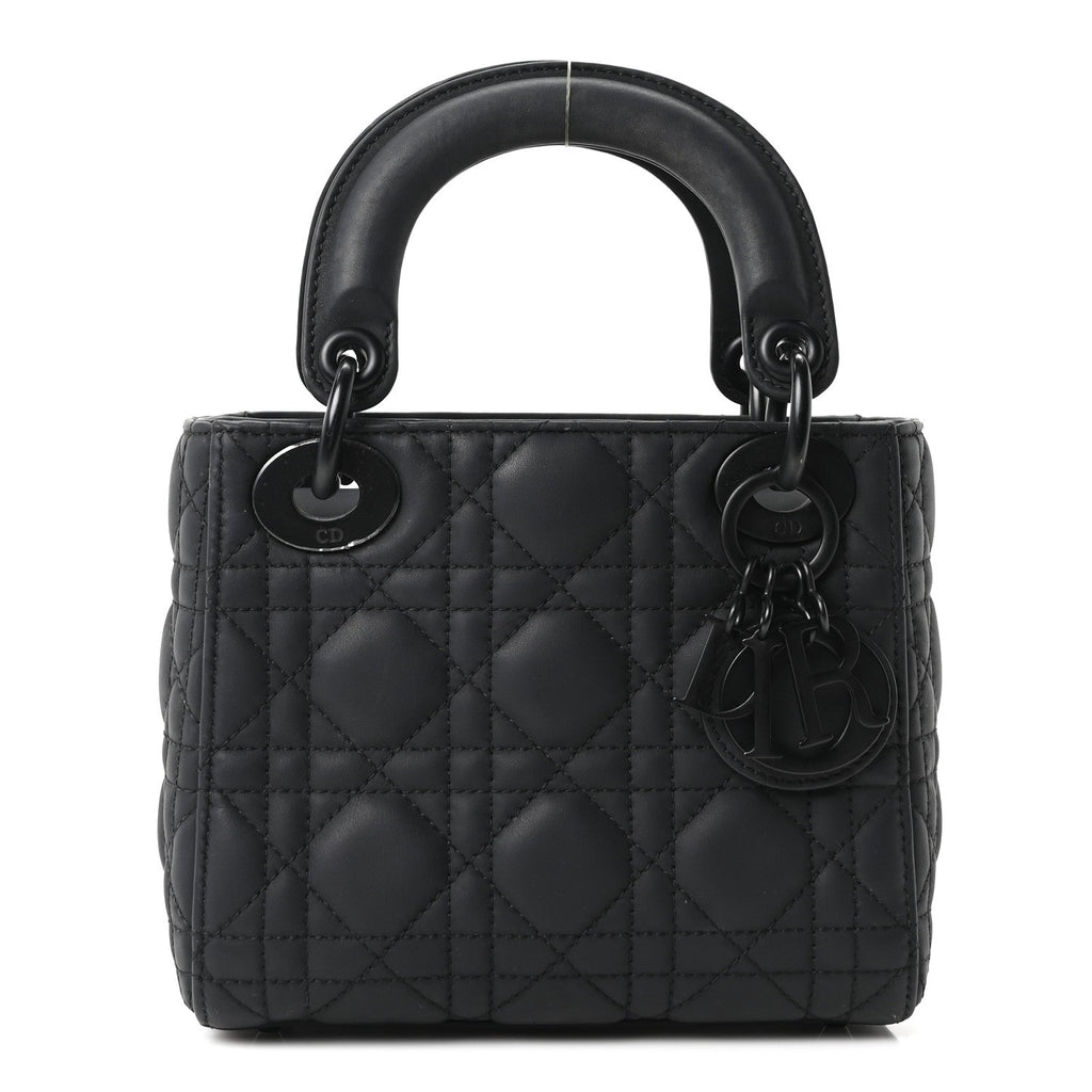 Ultra Matte Calfskin Cannage Mini Lady Dior Black wholesalehk.shop