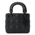 Ultra Matte Calfskin Cannage Mini Lady Dior Black wholesalehk.shop