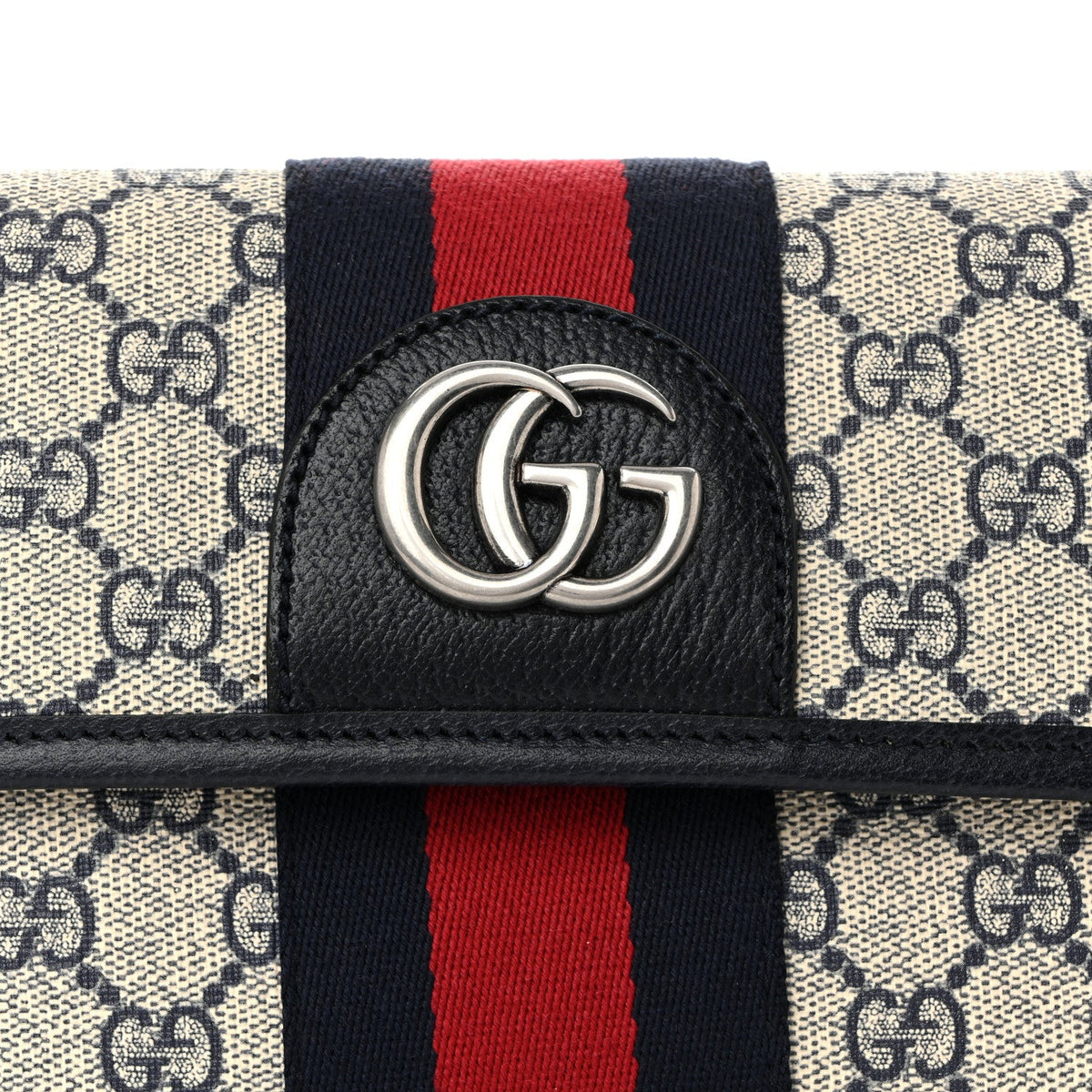 GG Supreme Monogram Web Small Ophidia Belt Bag 90 36 Beige Navy wholesalehk.shop