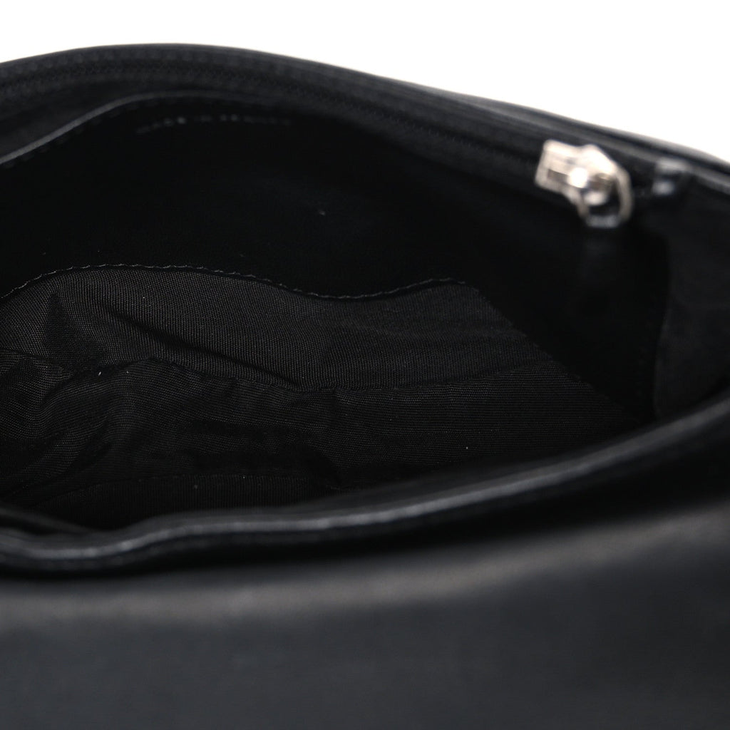 Lambskin Half Moon Wallet On Chain WOC Black wholesalehk.shop