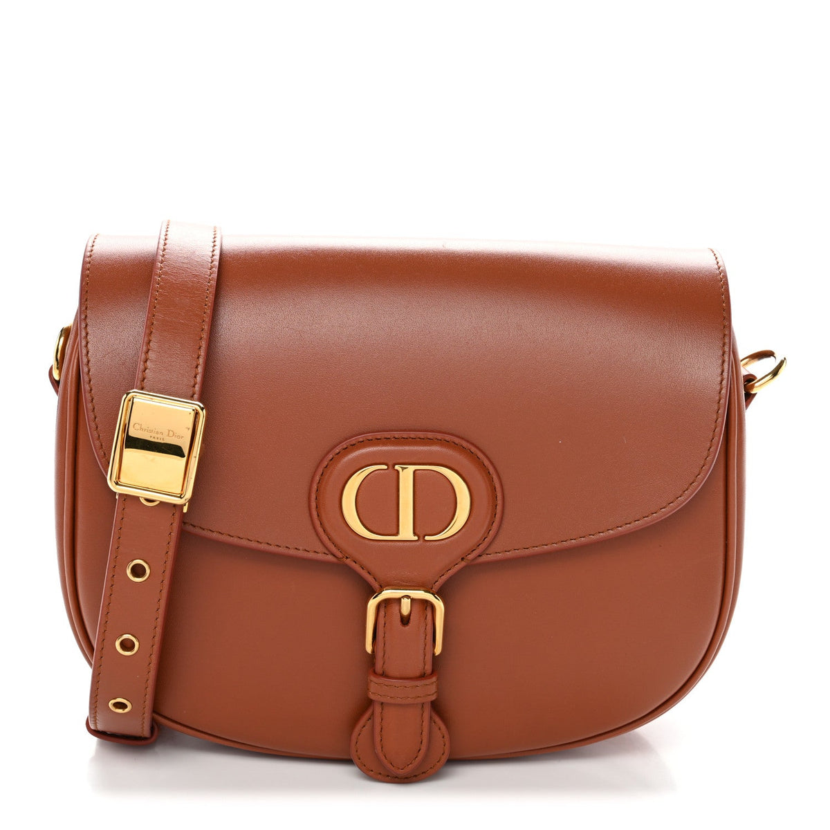 Box Calfskin Medium Bobby Flap Dark Tan wholesalehk.shop