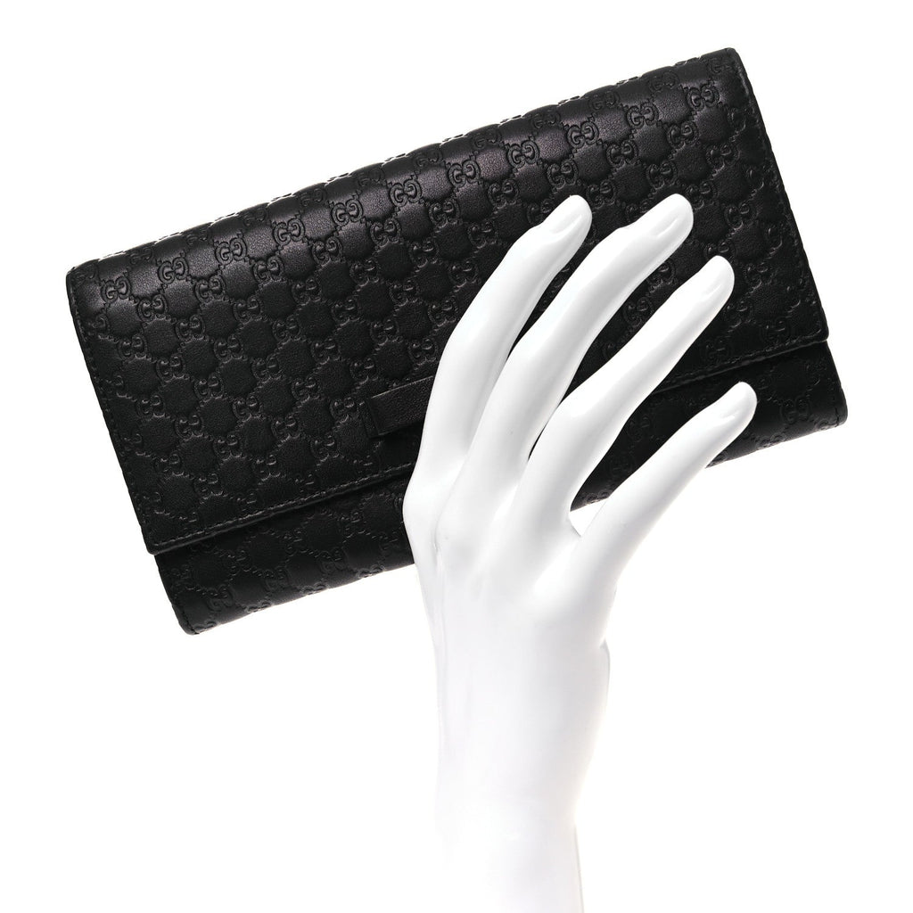 Microguccissima Bow Continental Wallet Black £¨ Direct shipment via from wholesalehk.shop