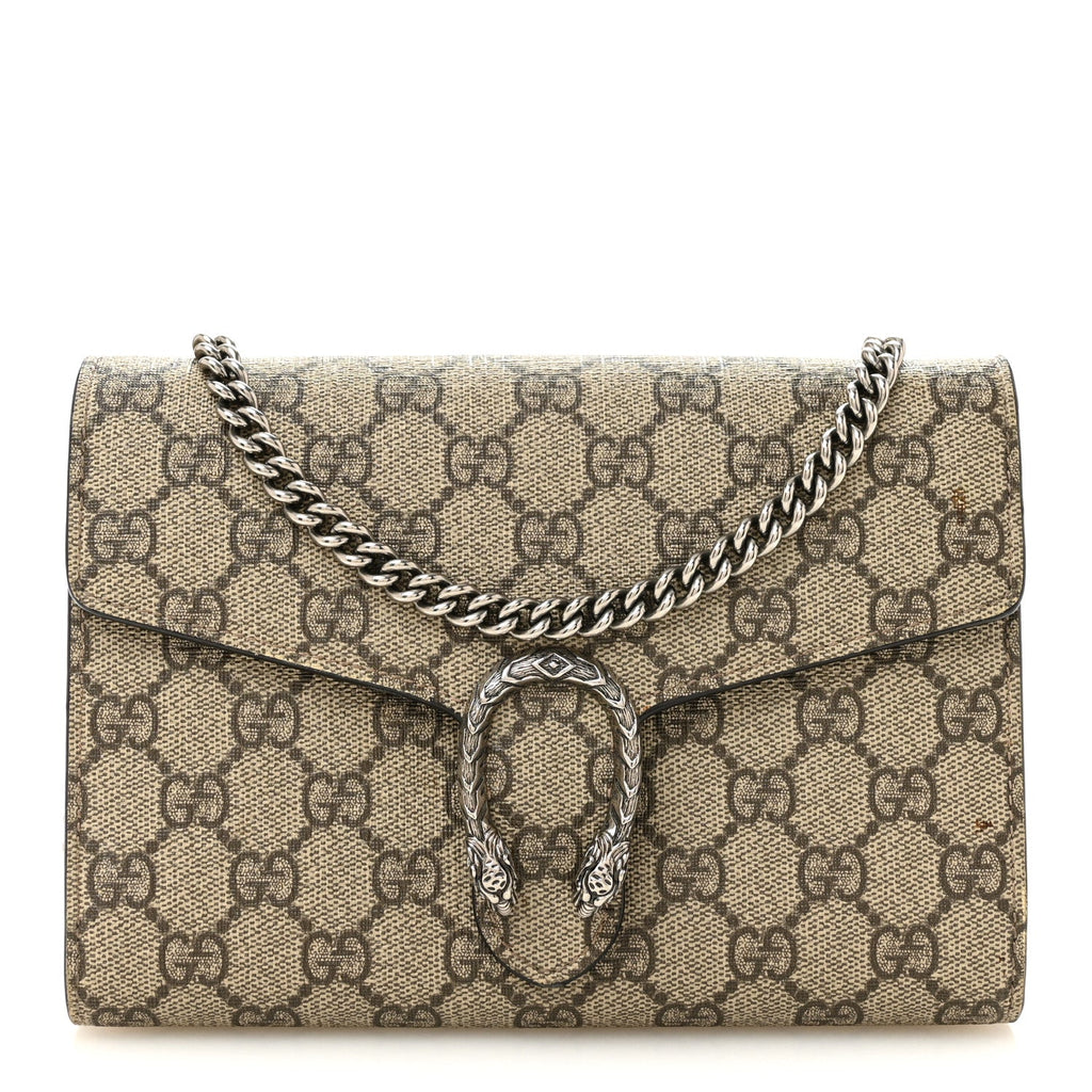 GG Supreme Monogram Mini Dionysus Chain Wallet Beige Vulcanic Red wholesalehk.shop