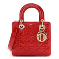 Patent Cannage Small Lady Dior Cherry Red wholesalehk.shop