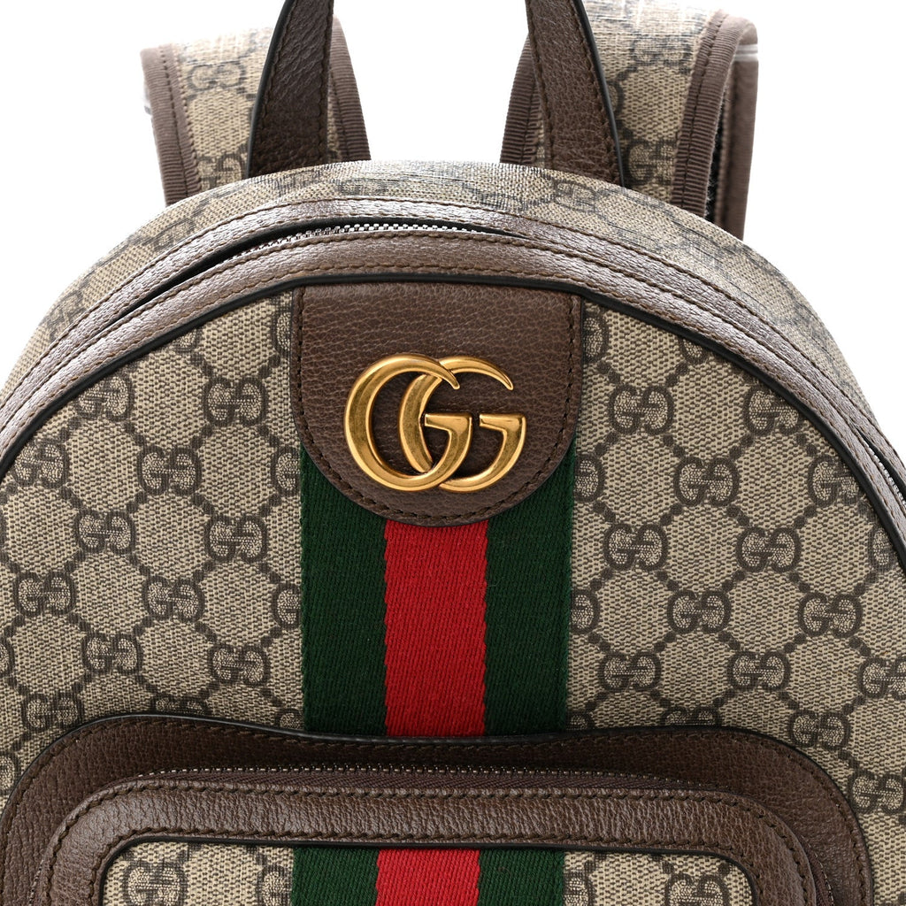 GG Supreme Monogram Calfskin Web Small Ophidia Day Backpack Beige Ebony New Acero wholesalehk.shop