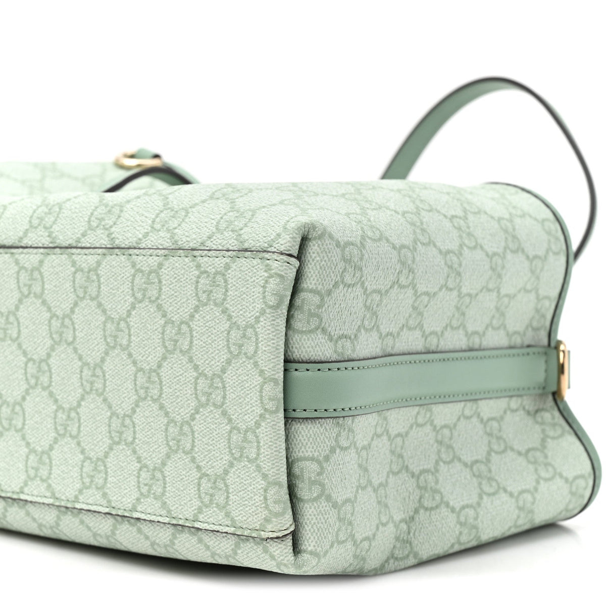 GG Supreme Monogram Emblem Medium Tote Bag Sage Green wholesalehk.shop