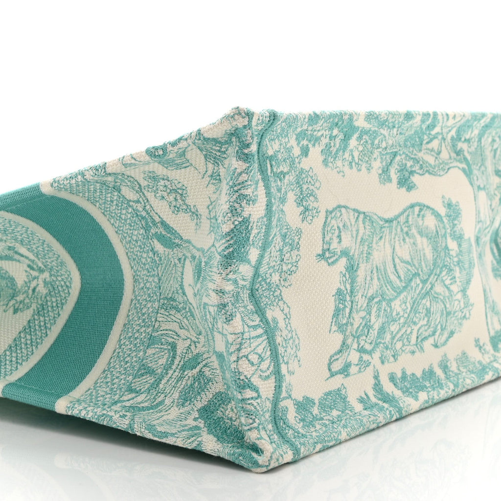 Canvas Embroidered Medium Dioriviera Toile De Jouy Book Tote Aquamarina £¨ Direct shipment via from wholesalehk.shop