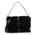 Oblique Mink Fur Saddle Soft Bag Dark Grey wholesalehk.shop