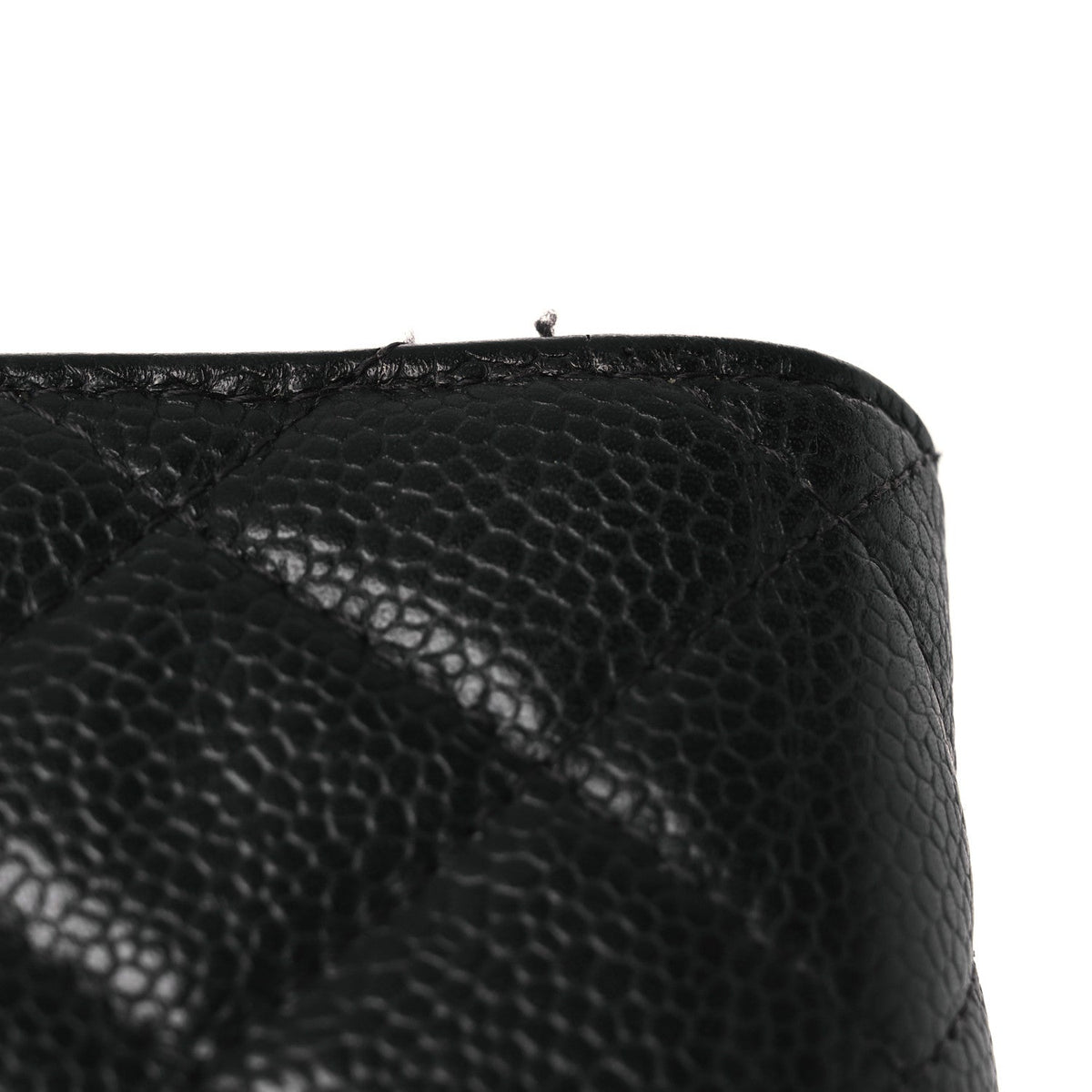 Caviar Quilted Wallet on Chain WOC Black wholesalehk.shop
