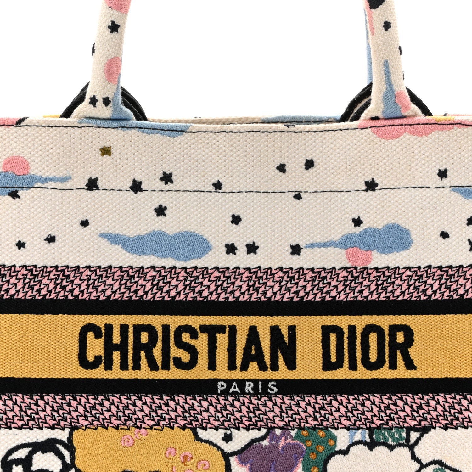 Canvas Embroidered Ciel De Reve Small Book Tote Latte Multicolor £¨ Direct shipment via from wholesalehk.shop