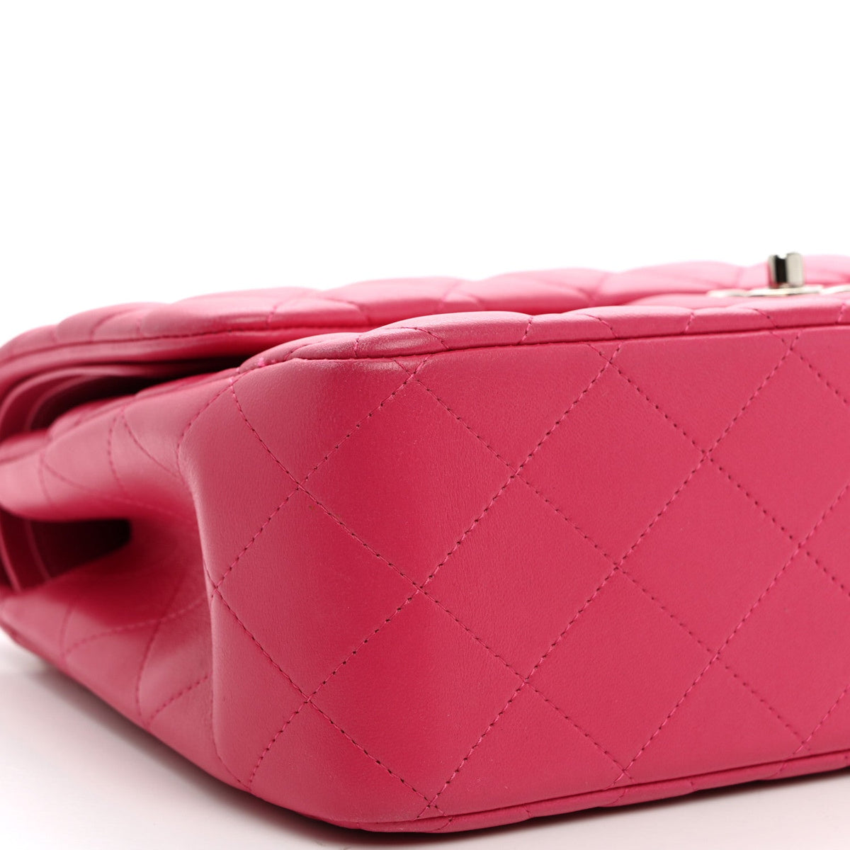 Lambskin Quilted Jumbo Double Flap Dark Pink wholesalehk.shop