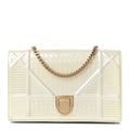 Patent Micro-Cannage Diorama Wallet on Chain Pouch Metallic White ¡§ Direct shipment via from wholesalehk.shop