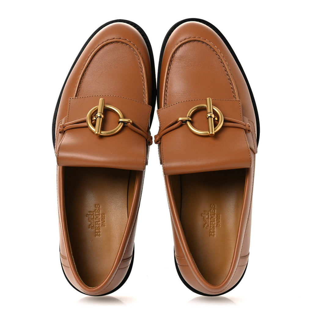 Calfskin Womens Impact Loafers 36 Naturel wholesalehk.shop