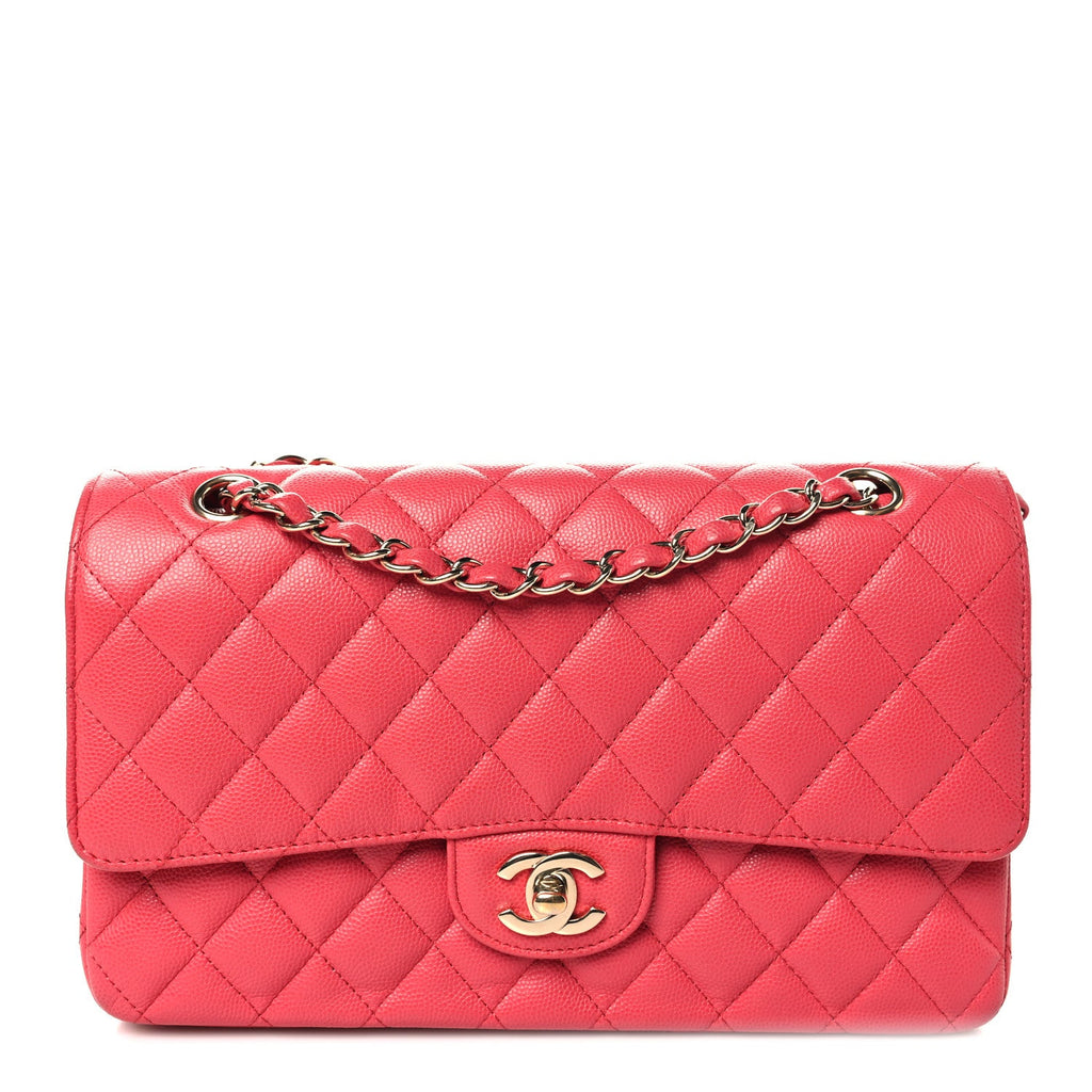 Caviar Quilted Medium Double Flap Red wholesalehk.shop