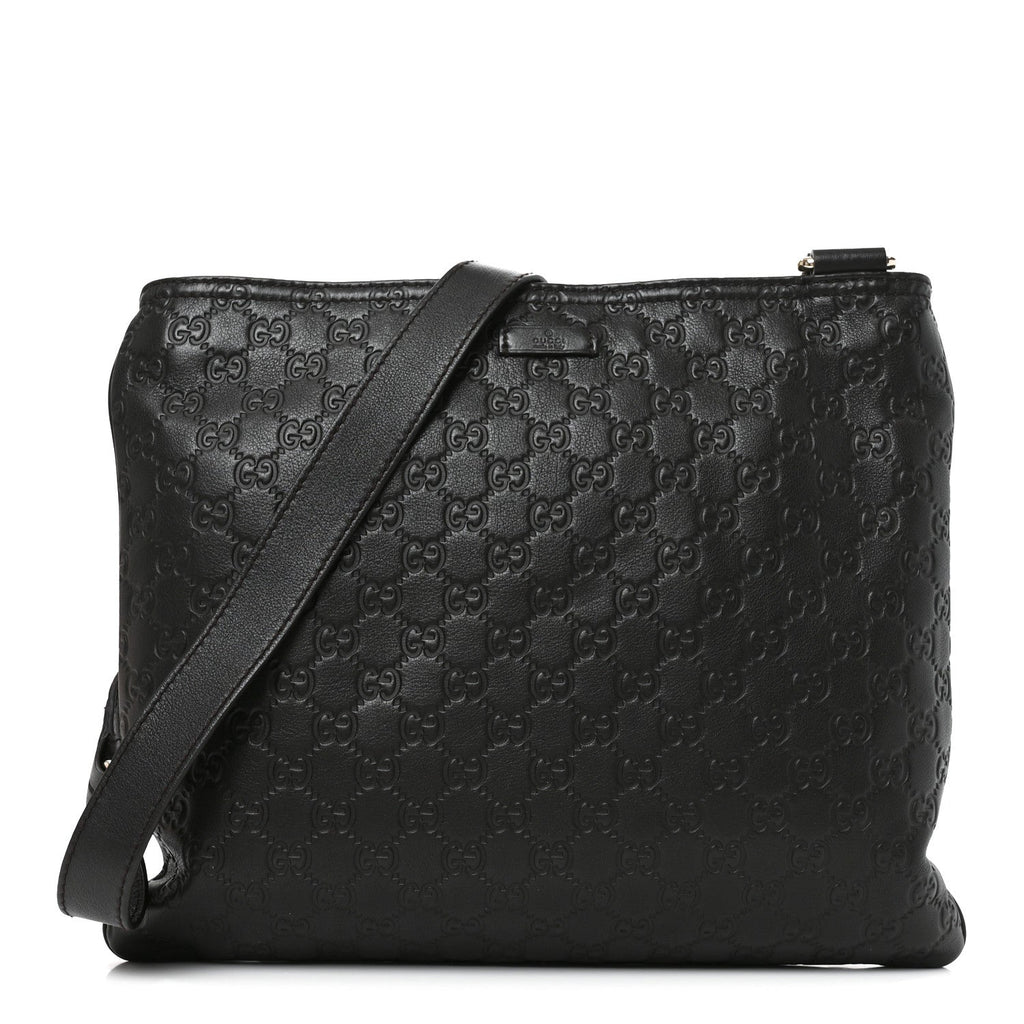 Guccissima Medium Flat Messenger Bag Black £¨ Direct shipment via from wholesalehk.shop