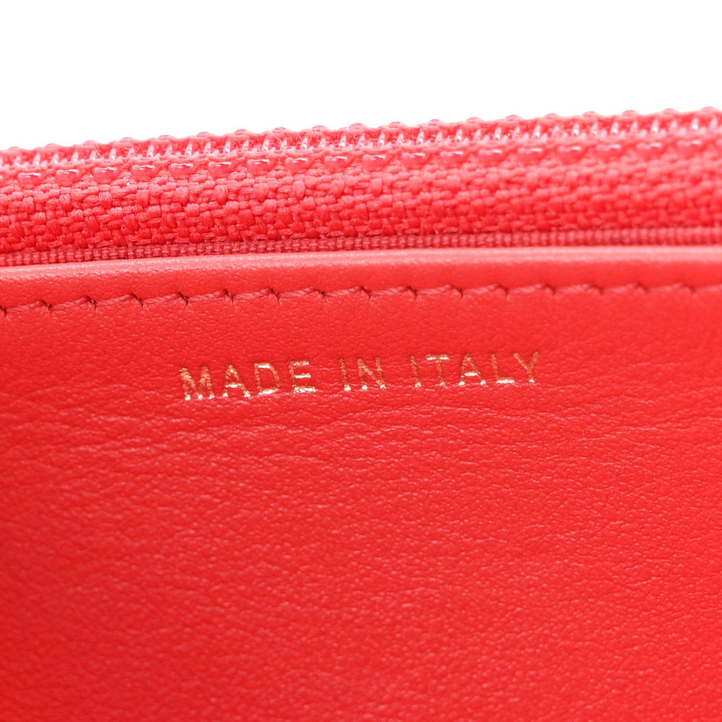 Caviar Quilted Boy Wallet On Chain WOC Red wholesalehk.shop