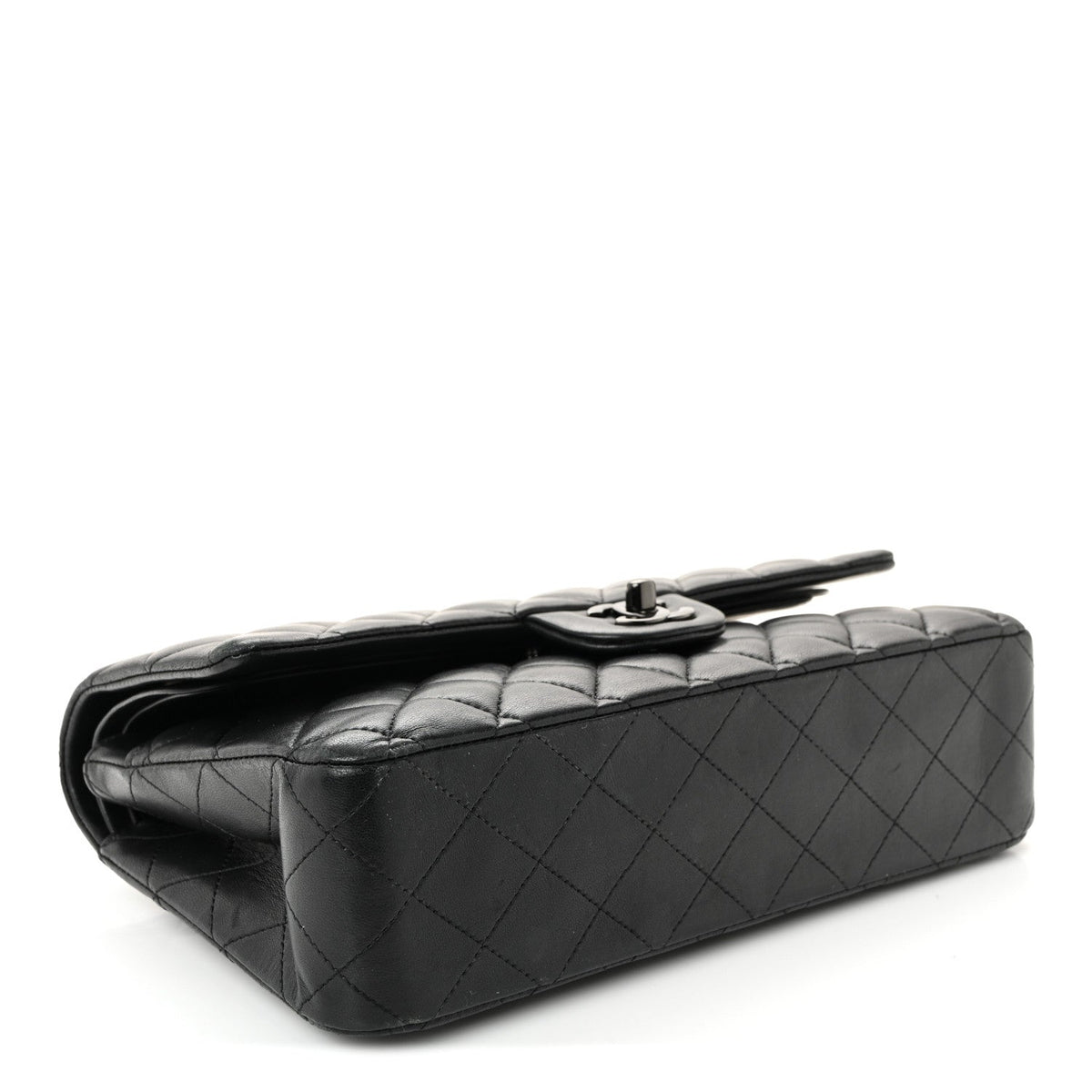 Lambskin Quilted Medium Double Flap So Black wholesalehk.shop