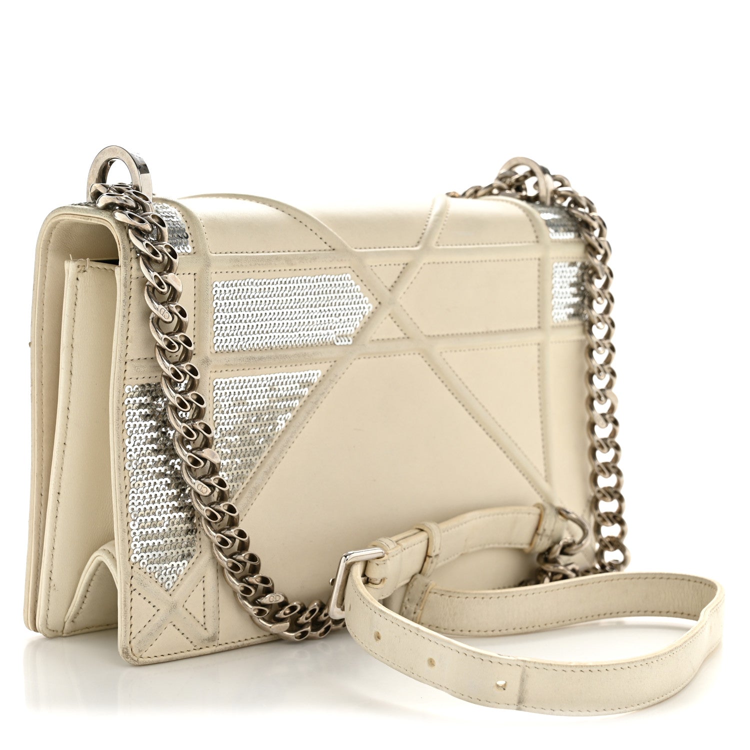 Lambskin Sequin Medium Diorama Flap Bag White ¡§ Direct shipment via from wholesalehk.shop