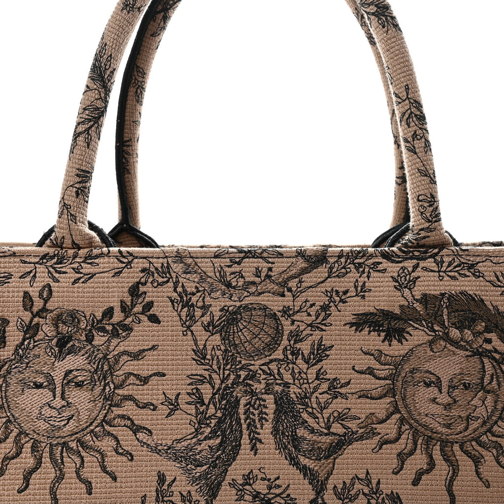 Canvas Embroidered Large Toile de Jouy Soleil Book Tote Beige £¨ Direct shipment via from wholesalehk.shop