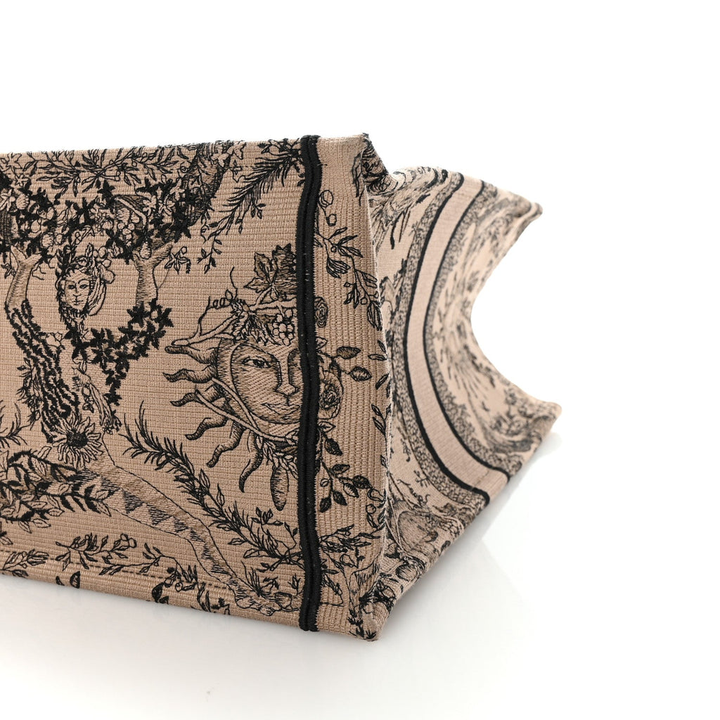 Canvas Embroidered Large Toile de Jouy Soleil Book Tote Beige £¨ Direct shipment via from wholesalehk.shop