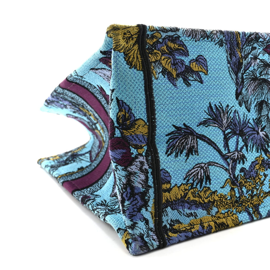 Canvas Embroidered Large Toile de Jouy Voyage Book Tote Celestial Blue £¨ Direct shipment via from wholesalehk.shop