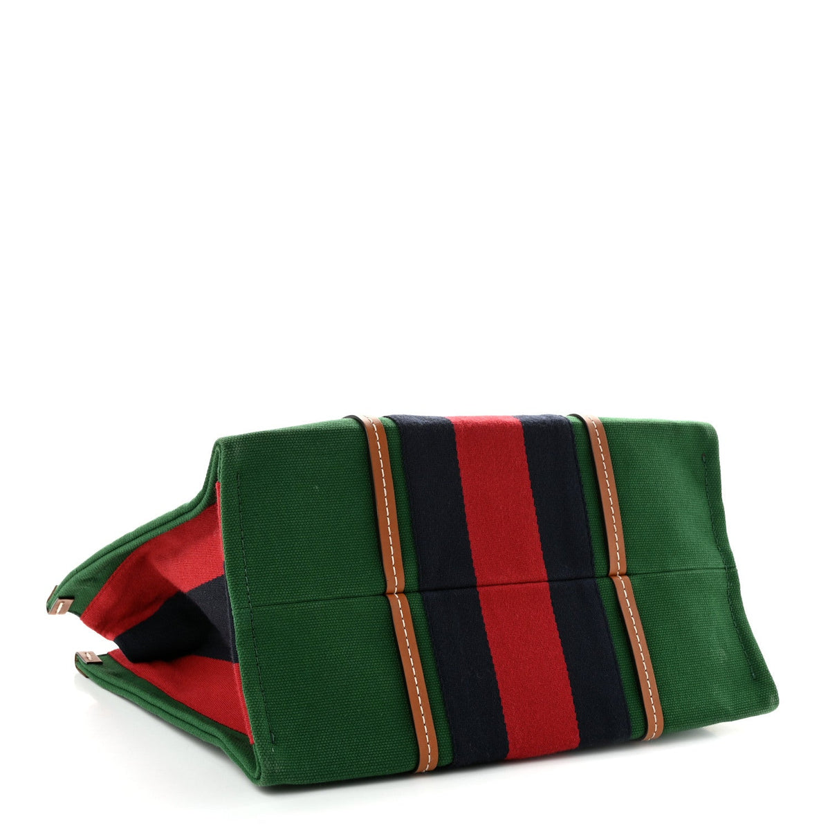 Canvas Calfskin Web Small Interlocking G Tote Bag Green Red wholesalehk.shop