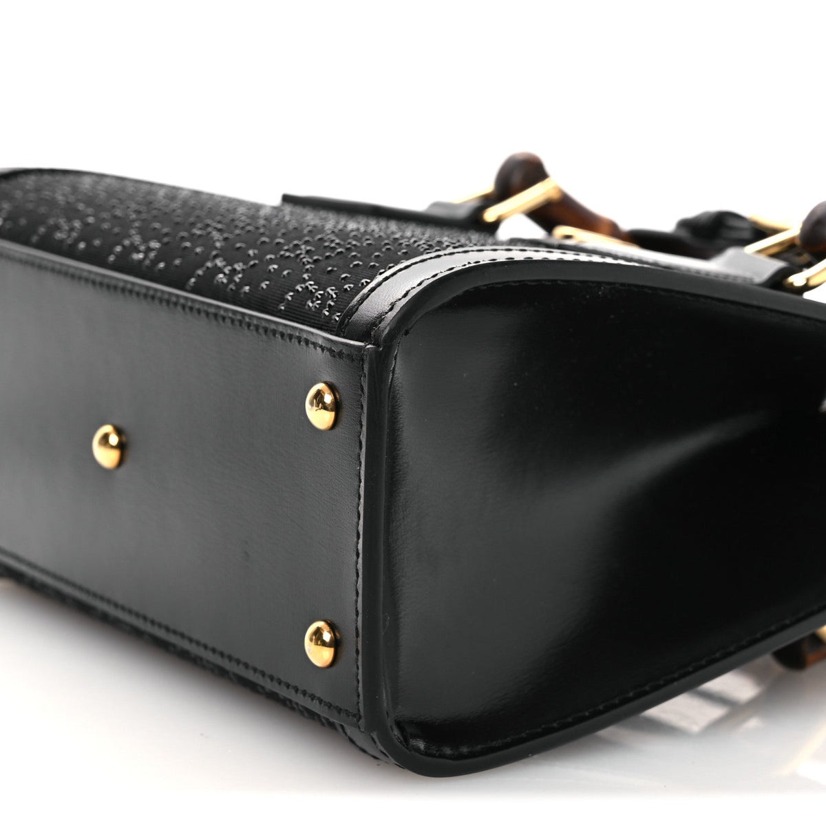 New Canvas Charisma Calfskin Crystal GG Monogram Mini Diana Tote Black wholesalehk.shop