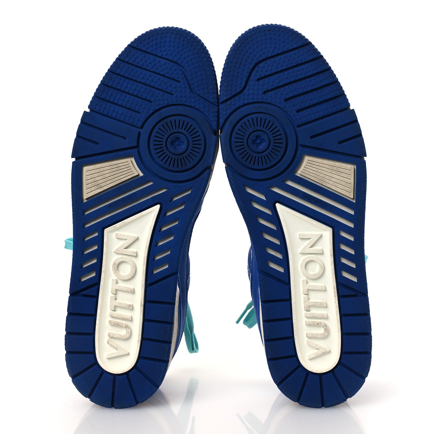 Calfskin Embossed Monogram Mens LV Trainer Sneakers 8.5 Blue £¨ Direct shipment via from wholesalehk.shop