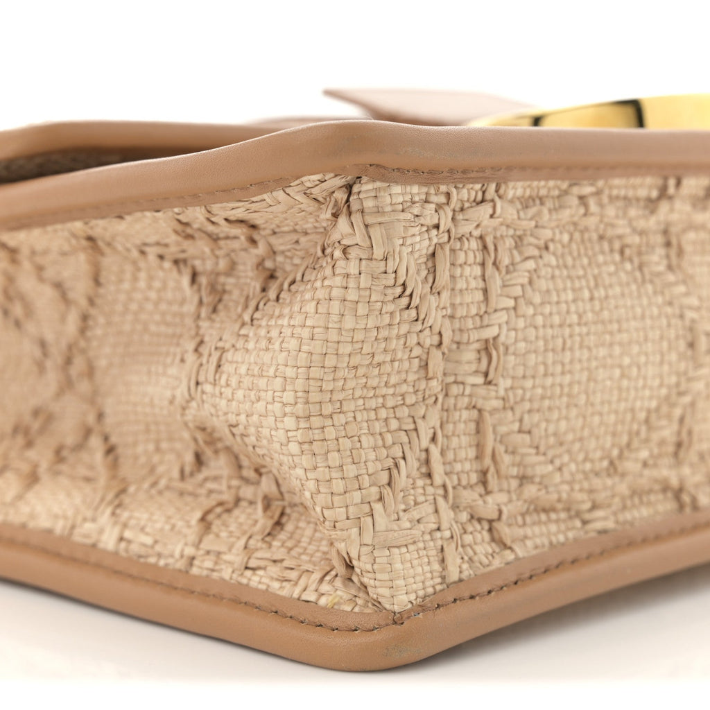 Raffia Calfskin 30 Montaigne Flap Bag Beige wholesalehk.shop