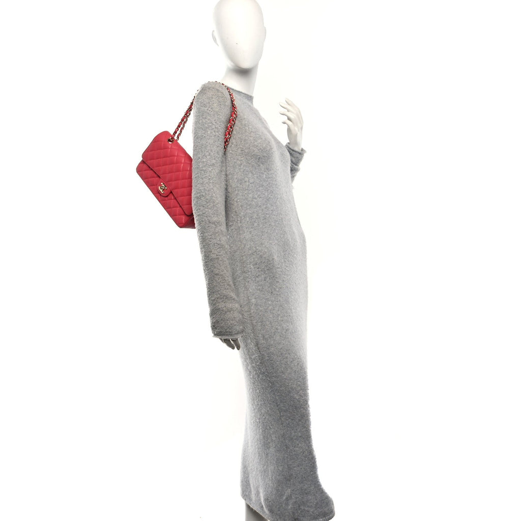 Caviar Quilted Medium Double Flap Red wholesalehk.shop