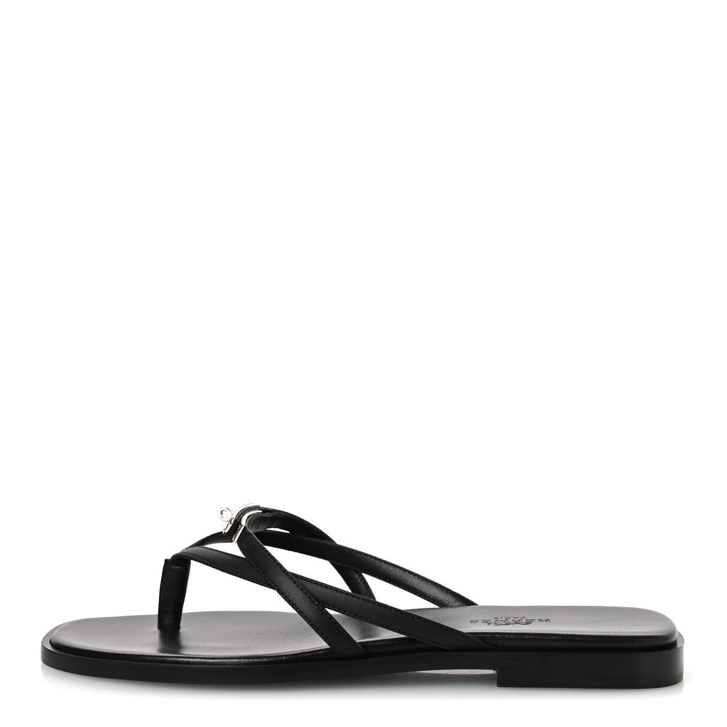 Calfskin Miss Sandals 37 Black wholesalehk.shop