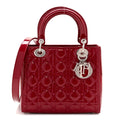 Patent Cannage Medium Lady Dior Red wholesalehk.shop
