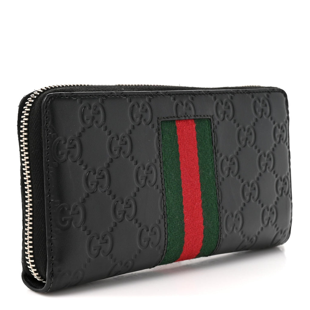 Guccissima Web Zip Around Wallet Black £¨ Direct shipment via from wholesalehk.shop