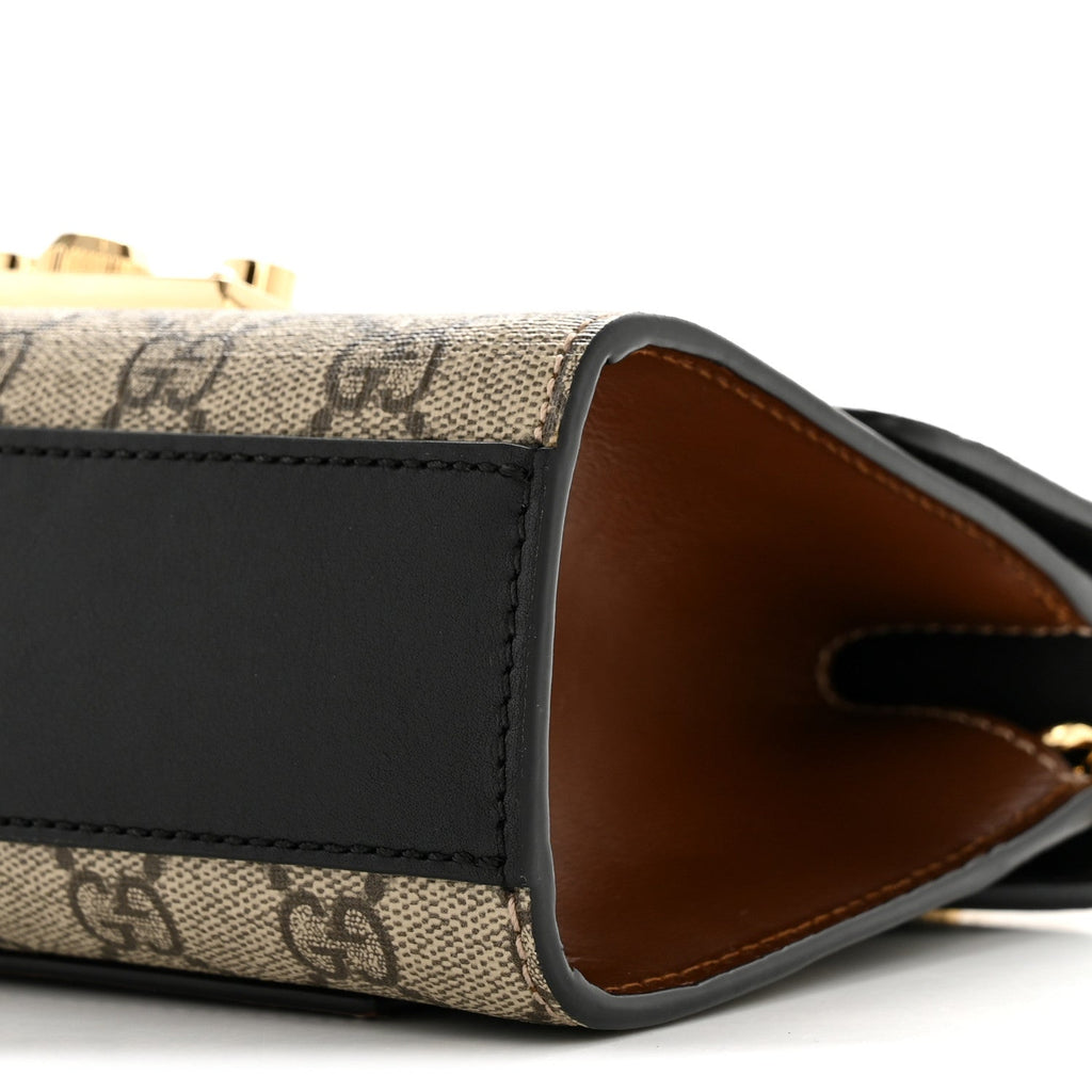 GG Supreme Monogram Calfskin Small Padlock Shoulder Bag Beige Black Cuir £¨ Direct shipment via from wholesalehk.shop