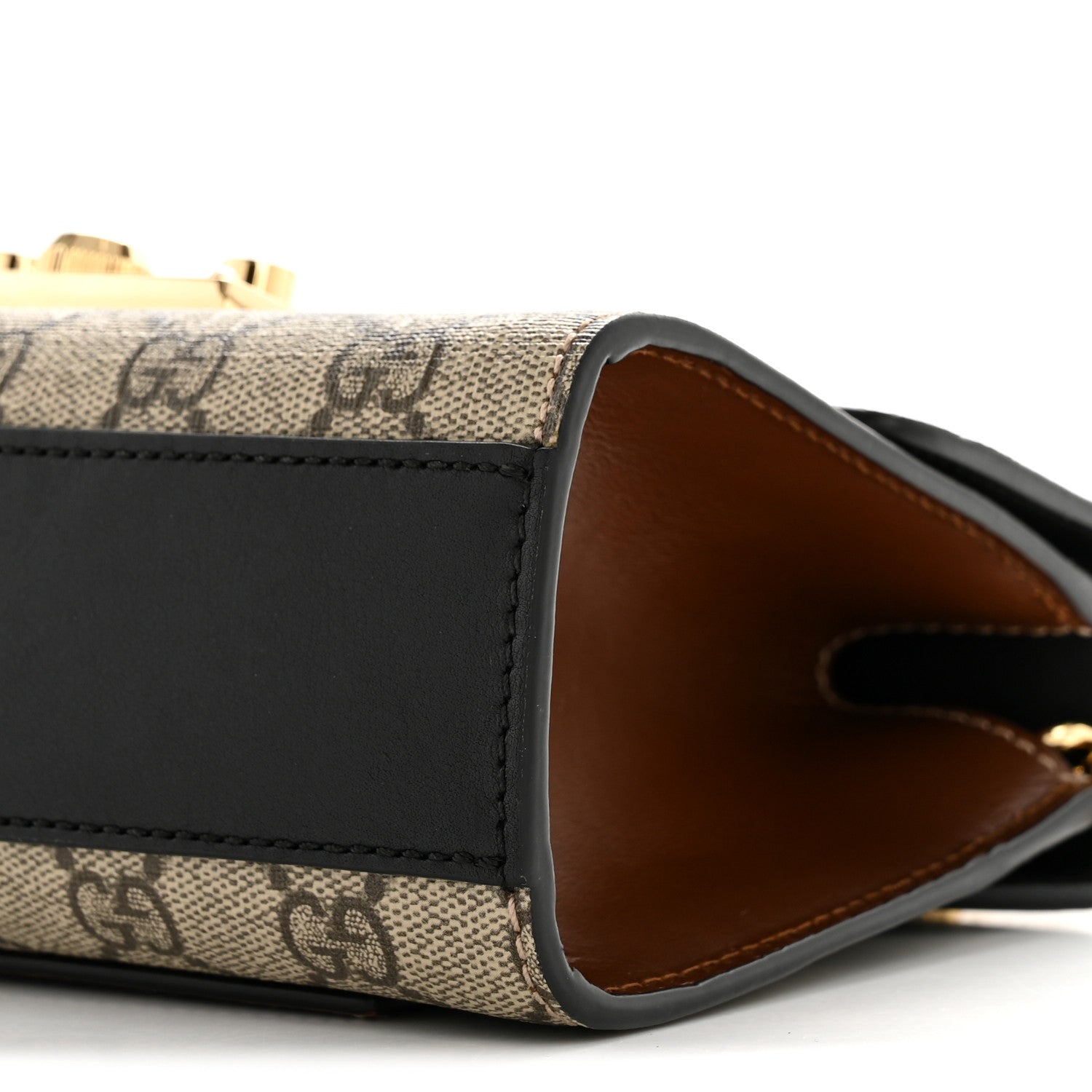 GG Supreme Monogram Calfskin Small Padlock Shoulder Bag Beige Black Cuir £¨ Direct shipment via from wholesalehk.shop