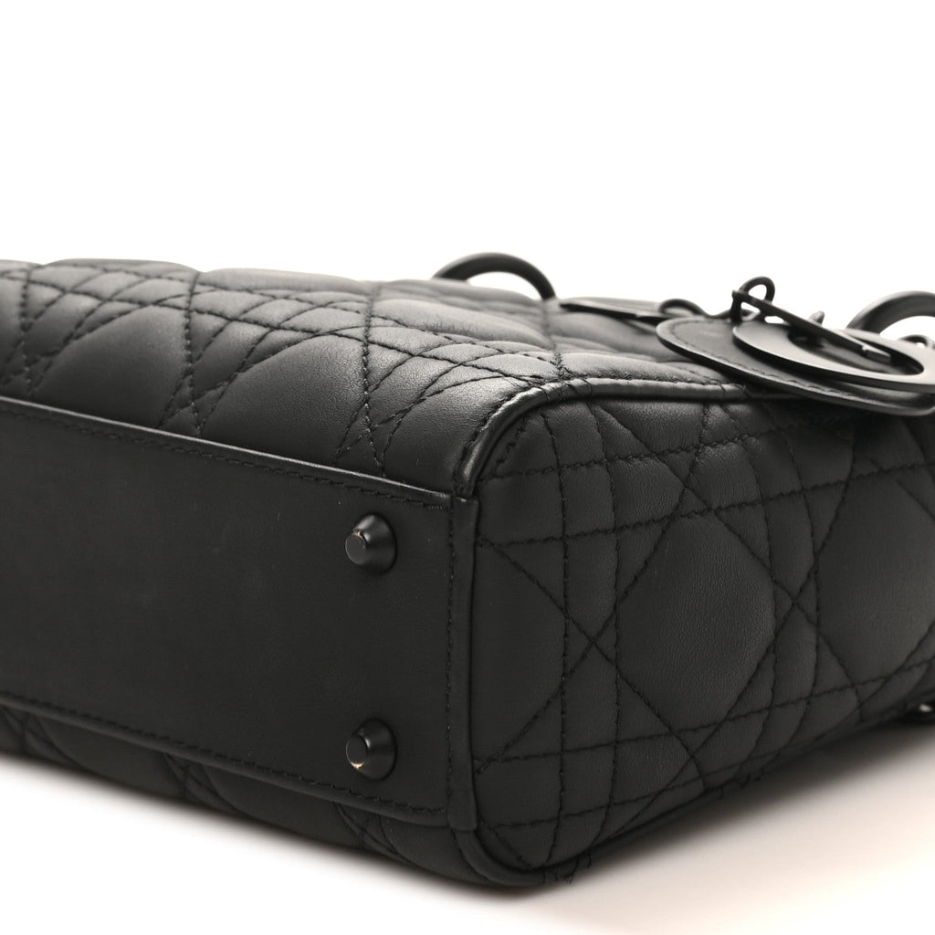 Ultra Matte Calfskin Cannage Mini Lady Dior Black wholesalehk.shop