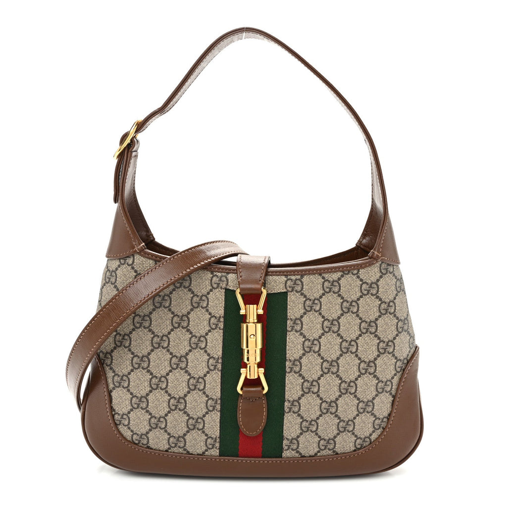 GG Supreme Monogram Azalea Calfskin Web Small Jackie 1961 Hobo Beige Ebony Brown Sugar £¨ Direct shipment via from wholesalehk.shop