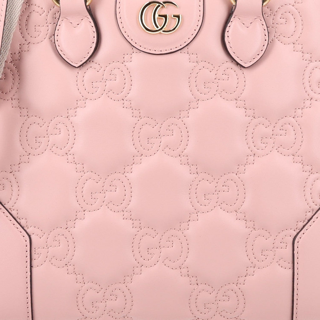 Calfskin GG Matelasse Mini Top Handle Bag Perfect Pink wholesalehk.shop