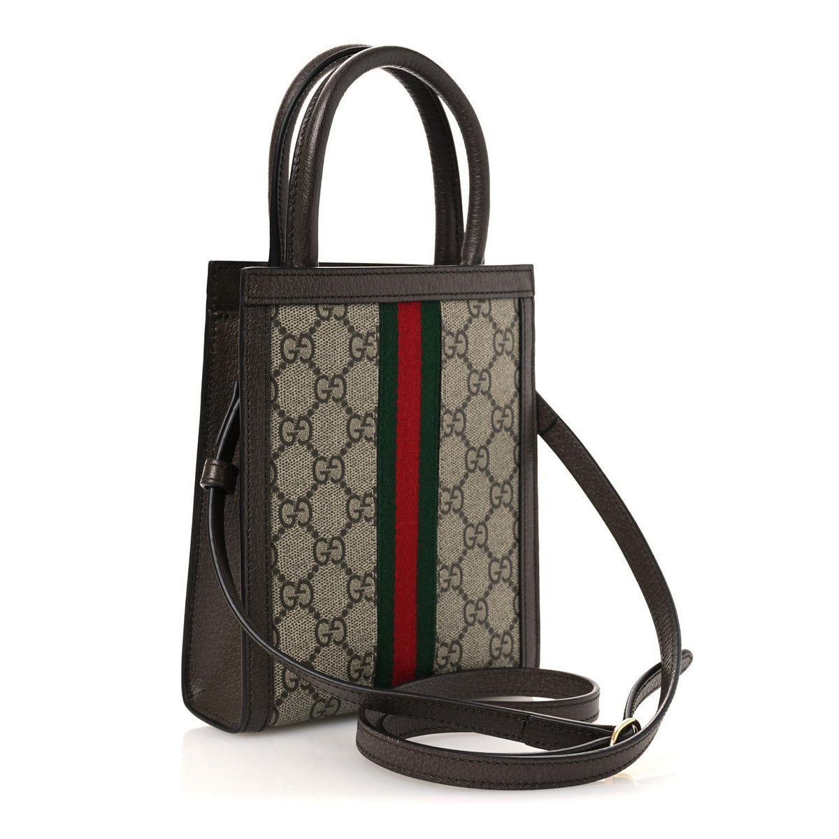 GG Supreme Monogram Textured Dollar Calfskin Web Super Mini Ophidia Mini Tote Bag Beige Ebony New Acero wholesalehk.shop