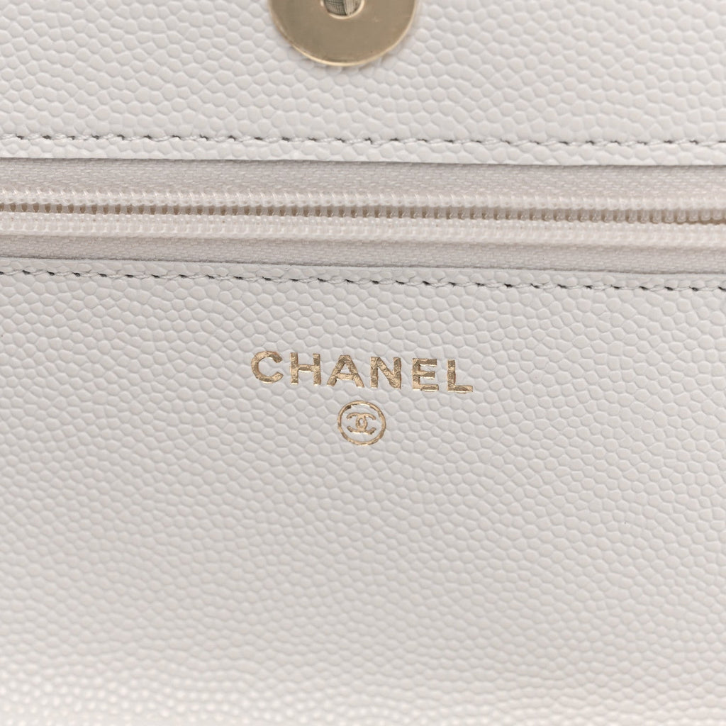 Caviar Quilted Enamel Coco Casino Wallet On Chain WOC White wholesalehk.shop