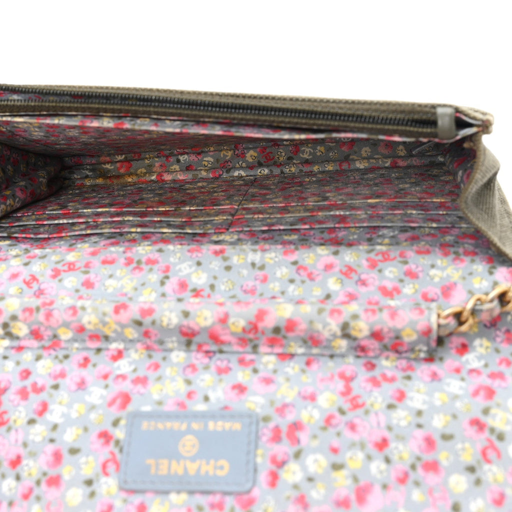 Canvas Quilted Coco Cuba Charms Wallet On Chain WOC Khaki wholesalehk.shop