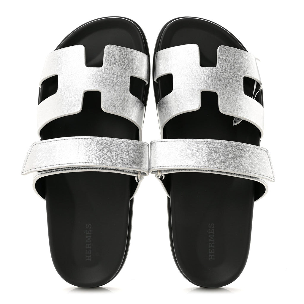 Metallic Goatskin Womens Chypre Sandals 40 Argent wholesalehk.shop