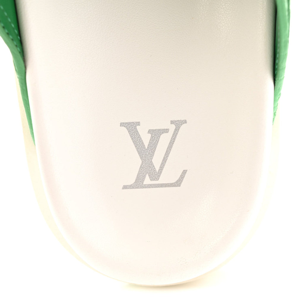 Calfskin Embossed Mens Script Trainer Mules 8 Green White £¨ Direct shipment via from wholesalehk.shop
