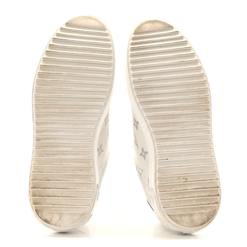 Calfskin Monogram Debossed Time Out Sneakers 38 White Silver £¨ Direct shipment via from wholesalehk.shop