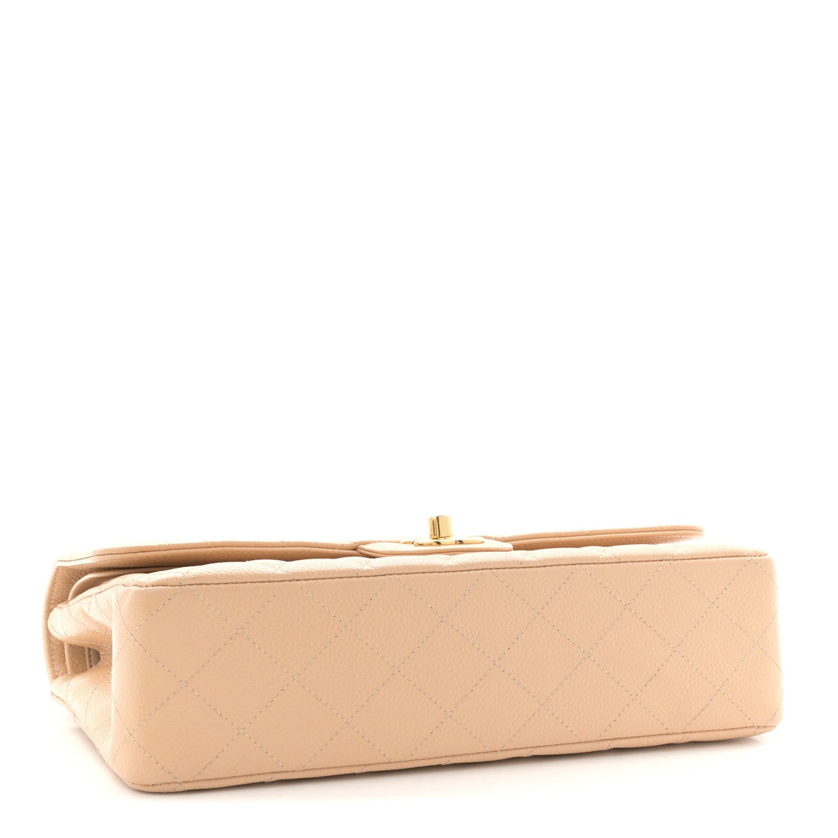 Caviar Quilted Medium Double Flap Beige wholesalehk.shop