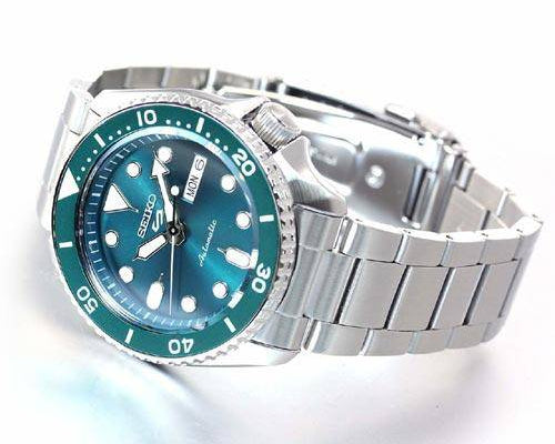 Seiko 5 Sports Automatic Green Dial Silver Steel Strap Watch For Men - SRPD61K1 wholesalehk.shop