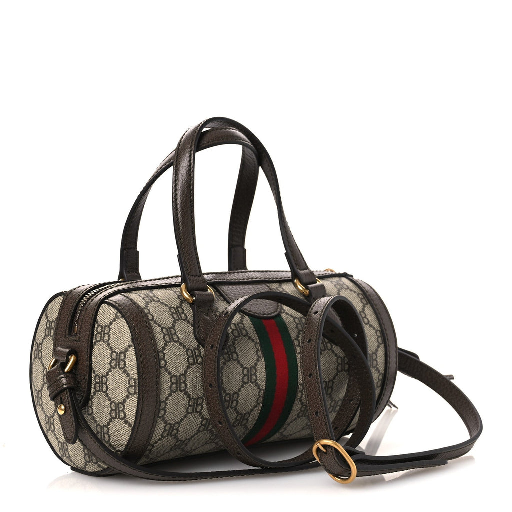 X BALENCIAGA BB Supreme Monogram Web Small Ophidia Boston Bag Beige New Acero wholesalehk.shop